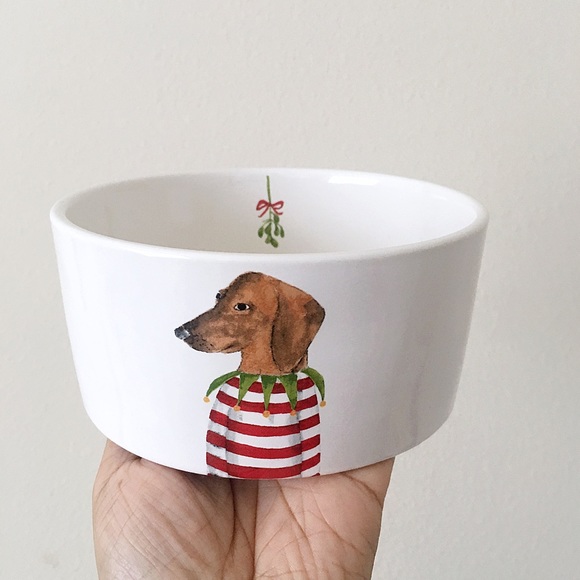 Rae Dunn Christmas Dog Bowl - Picture 1 of 5